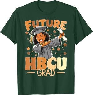 Future HBCU Grad Dabbing Girls College Graduation HBCU T-Shirt - T-Shirt | Forest