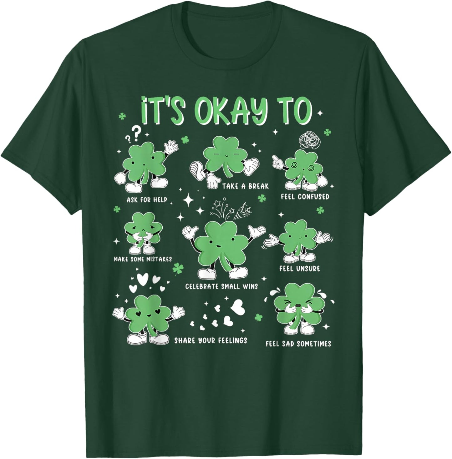It's OK to Feel Your Feelings St. Patrick's Day SPED Teacher T-Shirt - T-Shirt | Forest