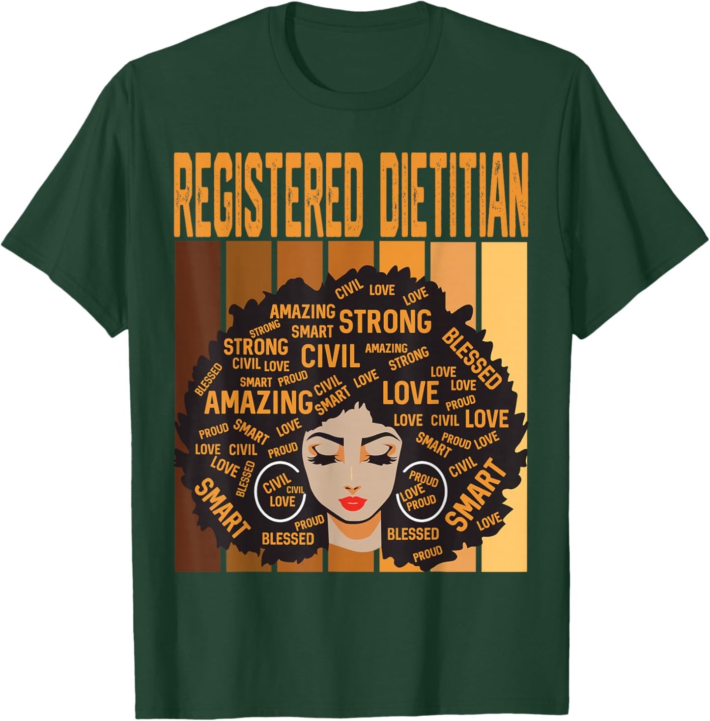 Registered Dietitian Powerful Black History Month Pride T-Shirt - T-Shirt | Forest