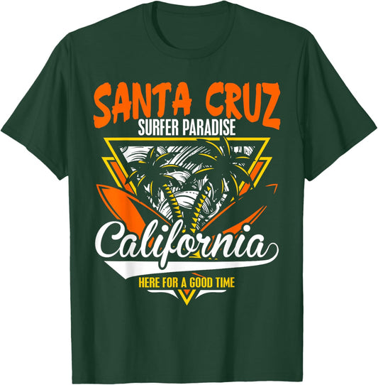Retro Santa Cruz California Surf Paradise & Beach Adventure T-Shirt - T-Shirt | Forest