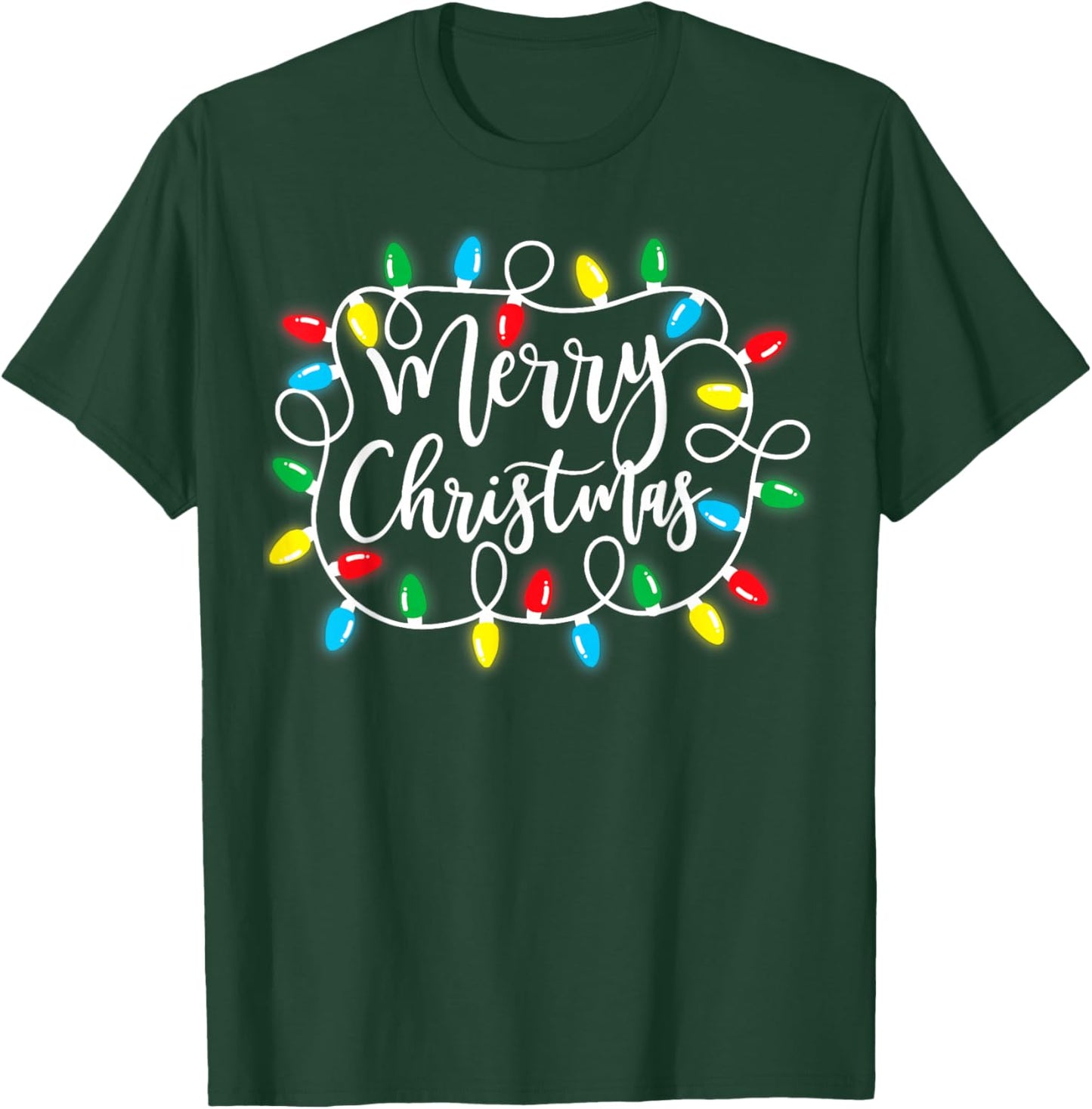 Merry Christmas Lights Xmas Family Matching Pajama Men Women T-Shirt - T-Shirt | Forest