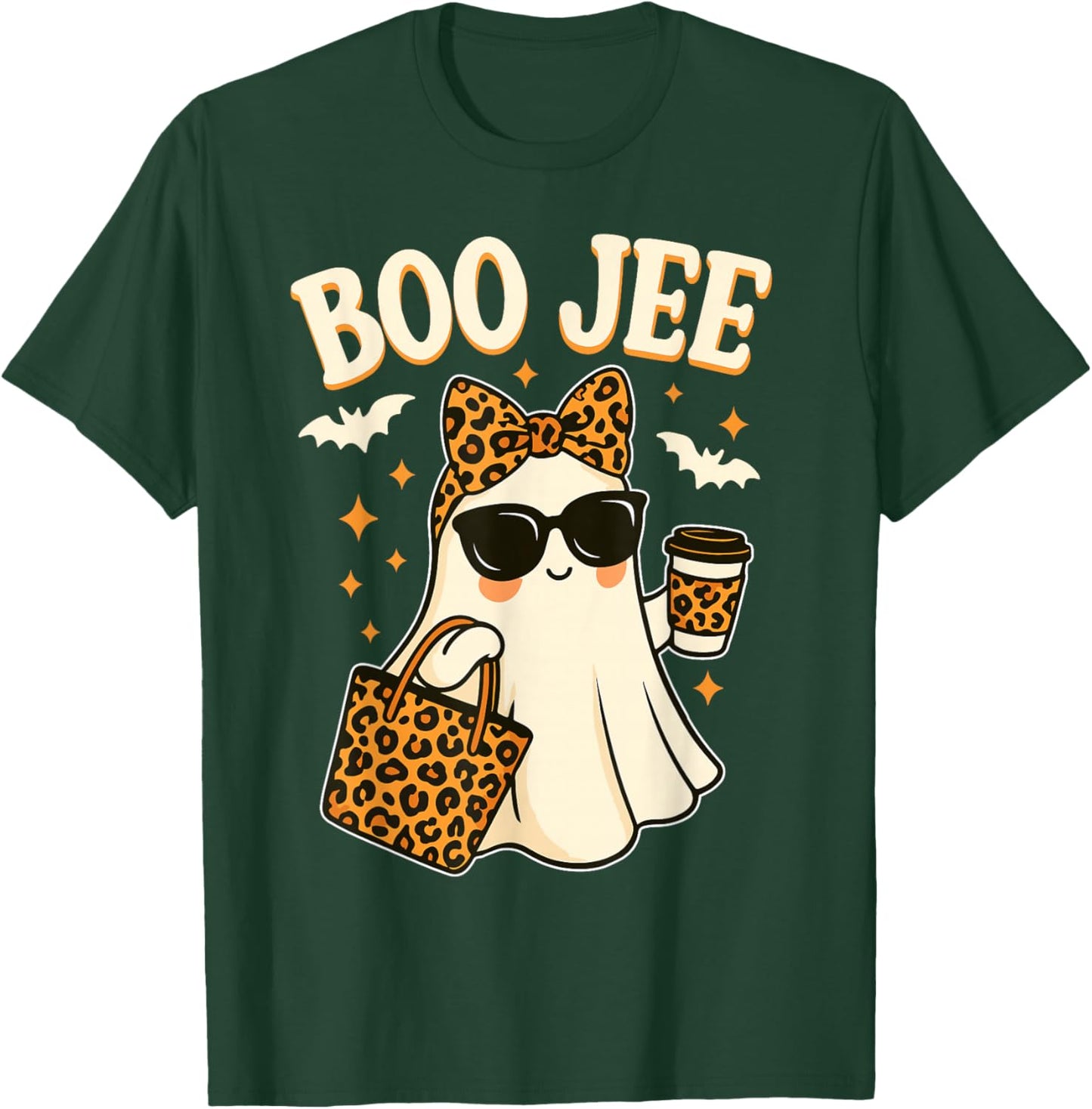 Boo JEE Ghost Shirt Halloween Women Girls Boojee Halloween T-Shirt - T-Shirt | Forest