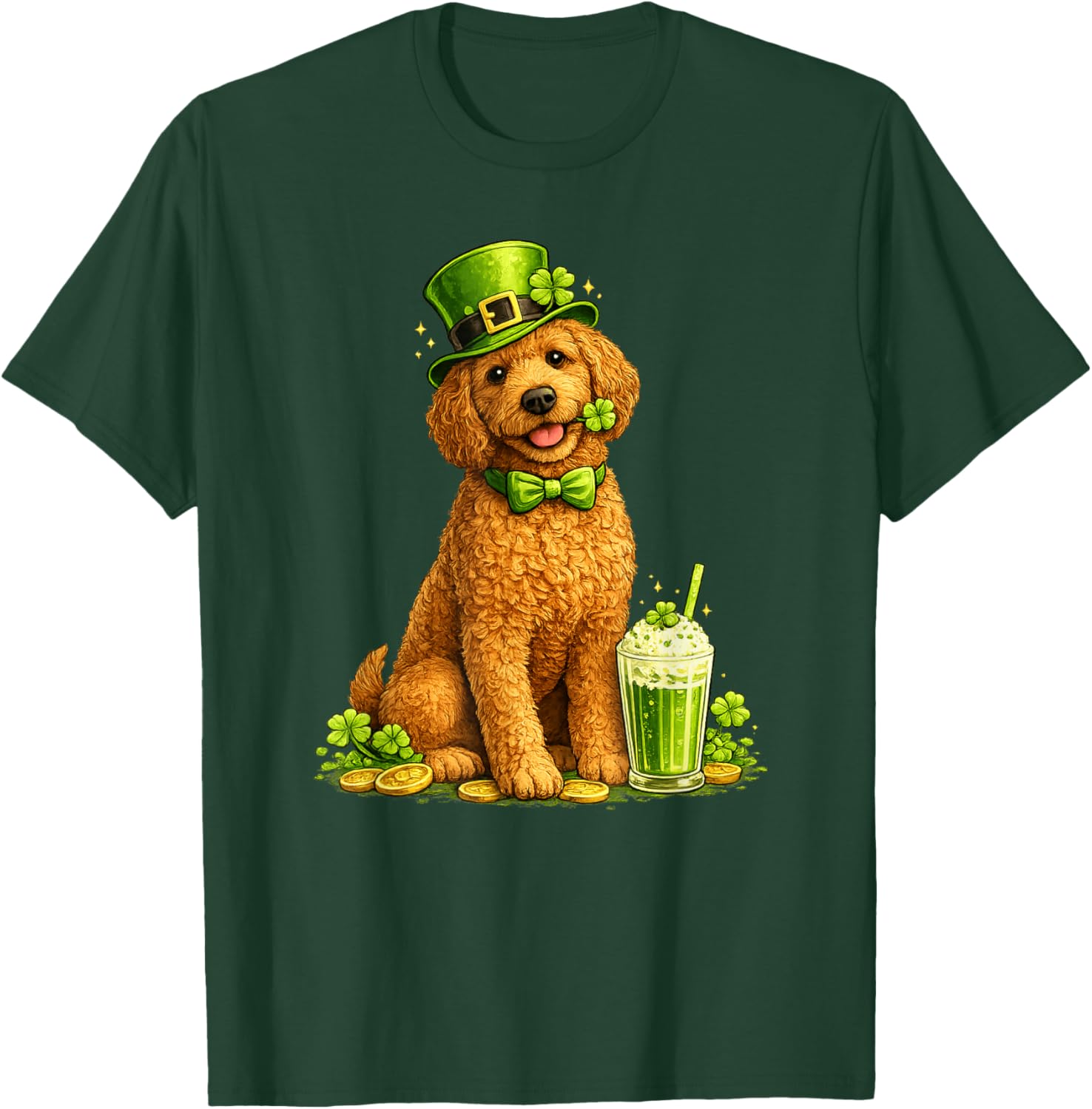 St Patrick's Day Labradoodle Dog T-Shirt - T-Shirt | Forest