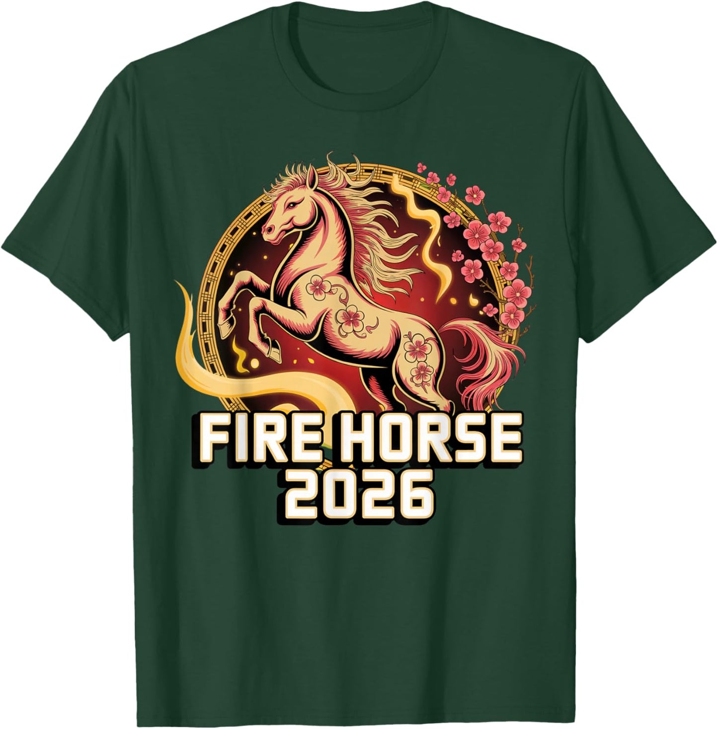 Fire Horse 2026 Design for Chinese New Year 2026 T-Shirt - T-Shirt | Forest