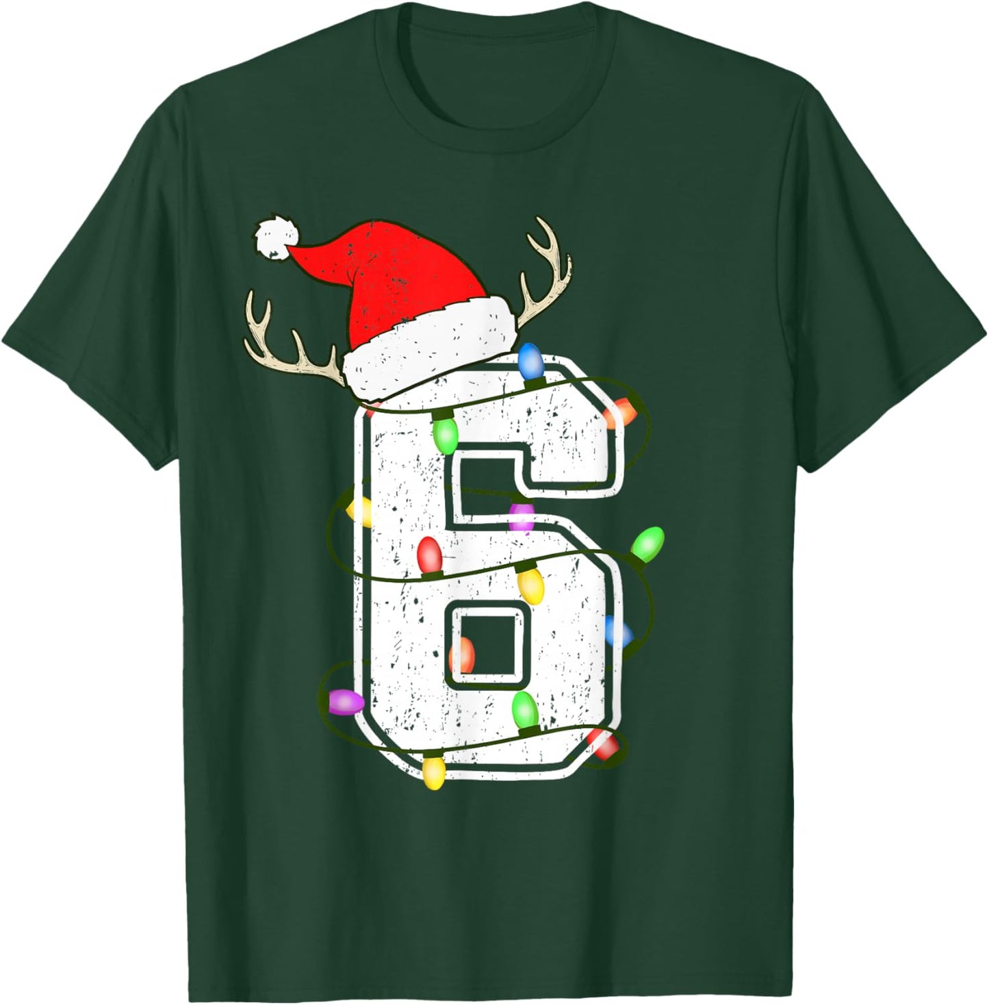 Number 6 6th Birthday Boy Six Christmas Happy Birthday Kids T-Shirt - T-Shirt | Forest