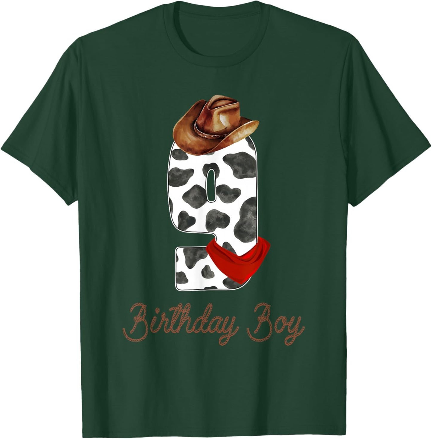 It's My 9th Birthday Boy Vintage 9 Years Old Boys Cowboy T-Shirt - T-Shirt | Forest