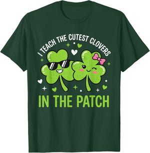 I Teach The Cutest Clovers in Patch St Patricks Day Teacher T-Shirt - T-Shirt | Forest