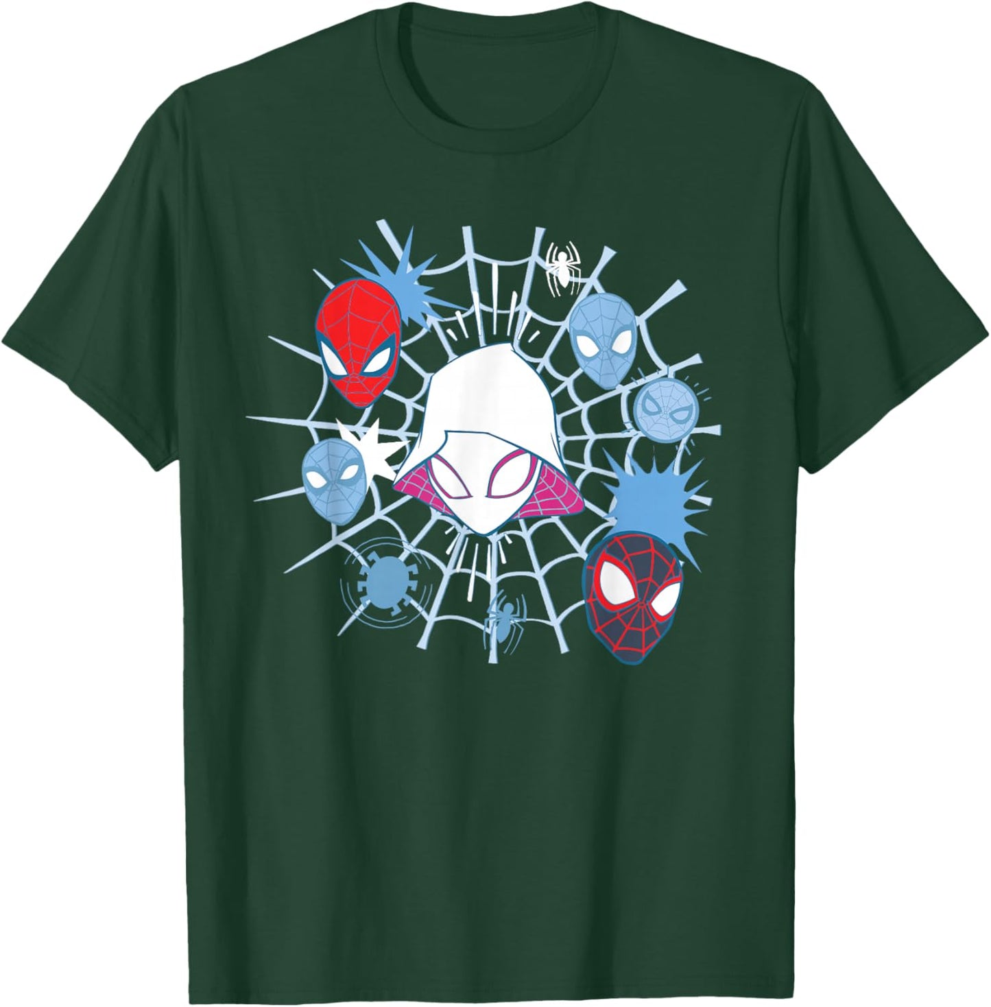 Marvel Ghost-Spider Team Spidey Big Face Collage T-Shirt - T-Shirt | Forest