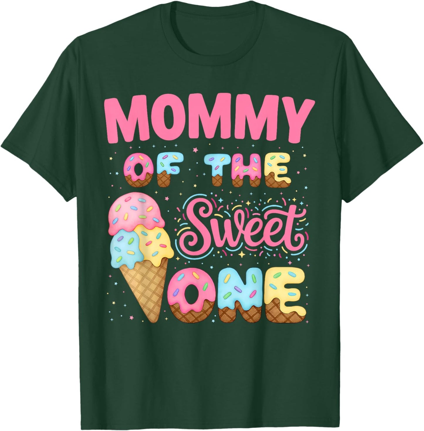 Mommy of The Sweet One Ice Cream Matching Birthday Family T-Shirt - T-Shirt | Forest