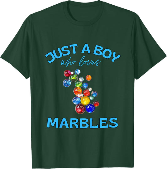 Kids Just a Boy Who Loves Marbles for Marble Players T-Shirt - T-Shirt | Forest