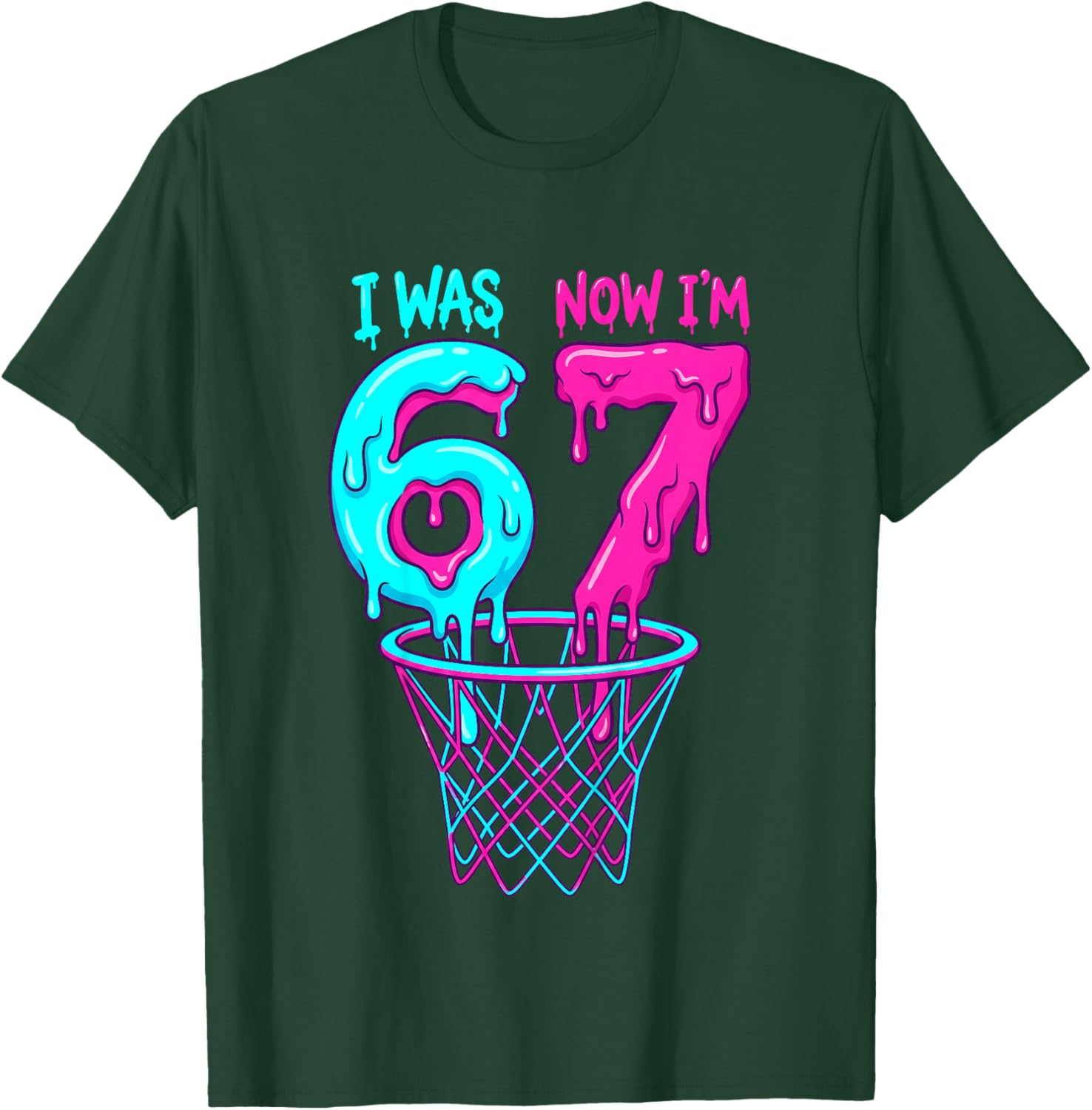 I was 6 Now I'm 7 Years Old Birthday Bday 67 Six Seven Meme T-Shirt - T-Shirt | Forest