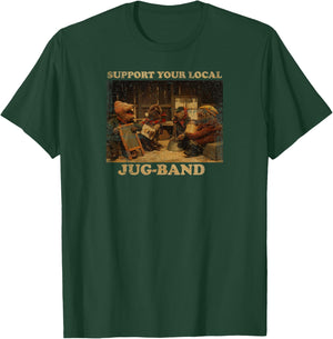Vintage Support Local JUG-Band Graphic Music Musician Joke T-Shirt - T-Shirt | Forest