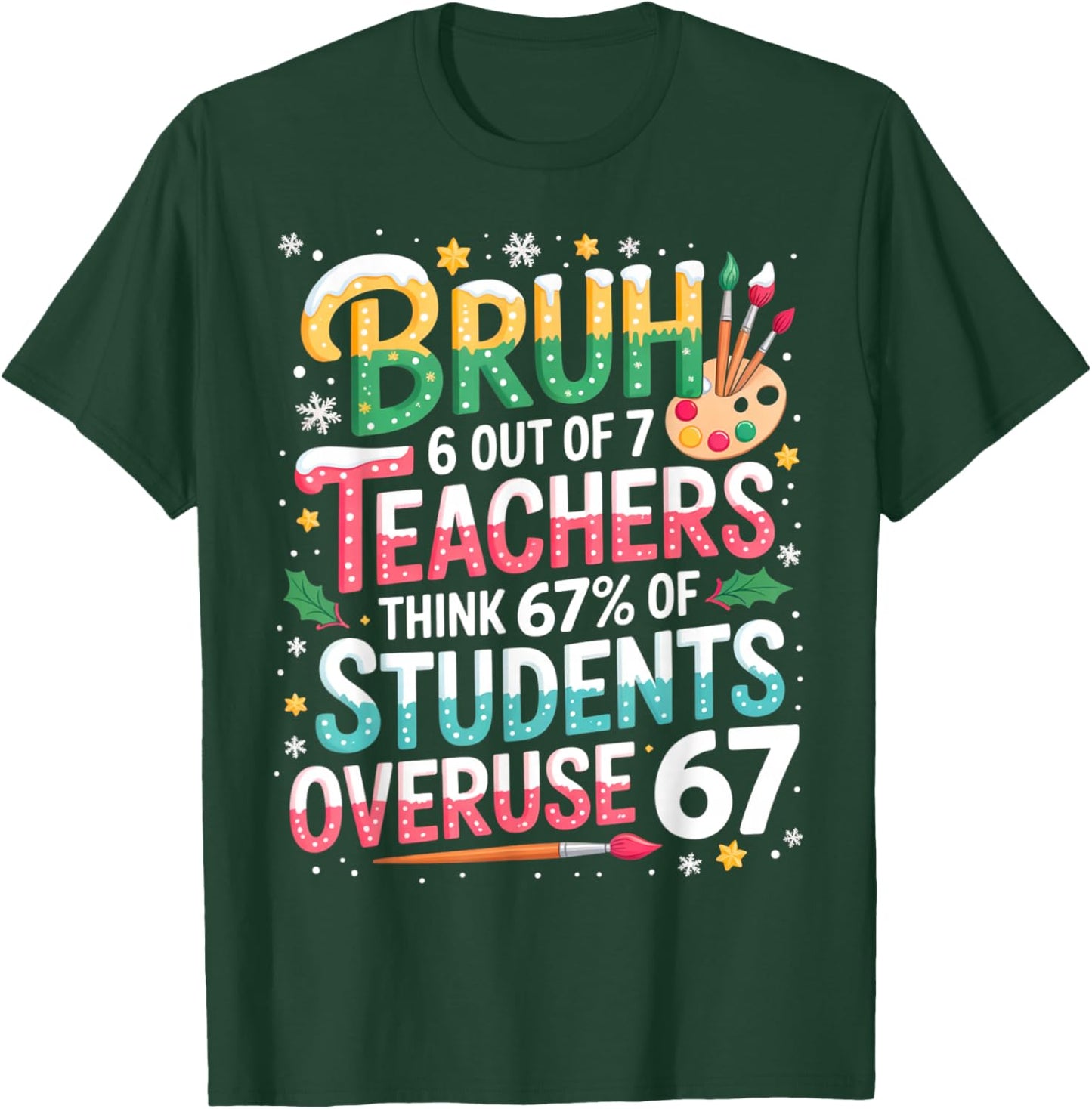6 Out of 7 Teachers Think 67% of Students Overuse 67 Meme T-Shirt - T-Shirt | Forest