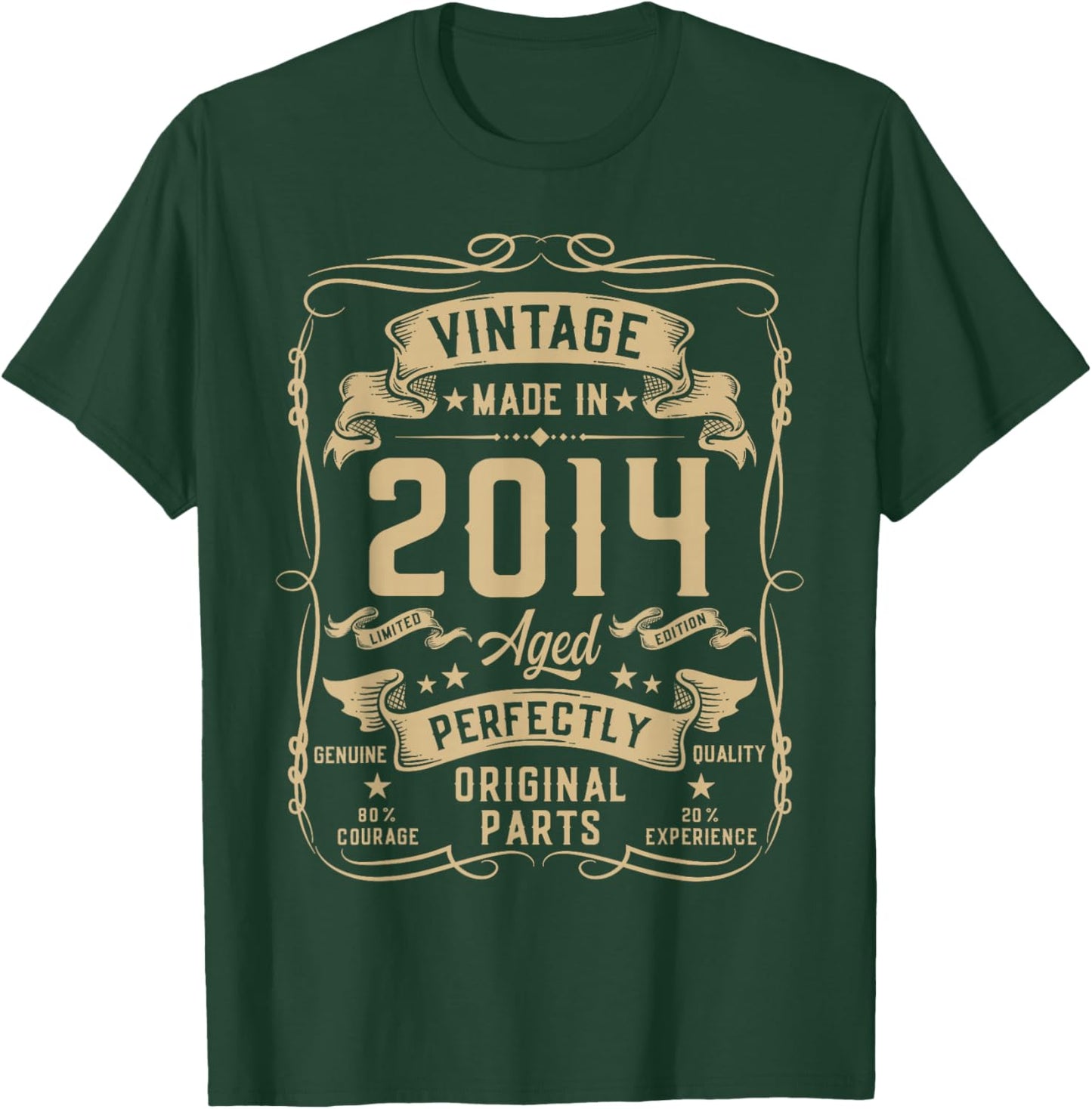Vintage 2014 11yr 11th Birthday Gifts Boys Girls 11 Year Old T-Shirt - T-Shirt | Forest