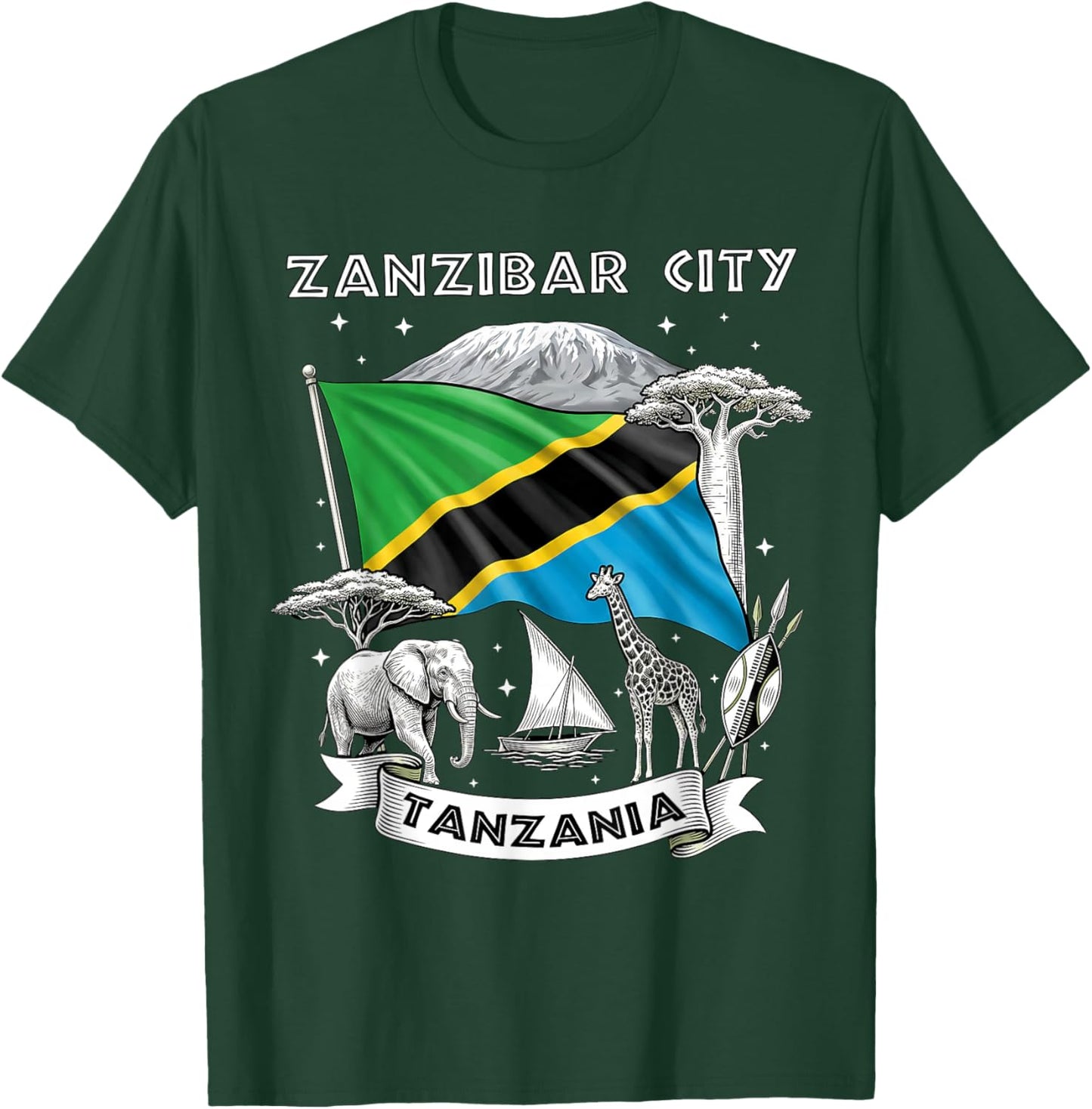 Zanzibar City Tanzania African Metropolis Graphic T-Shirt - T-Shirt | Forest
