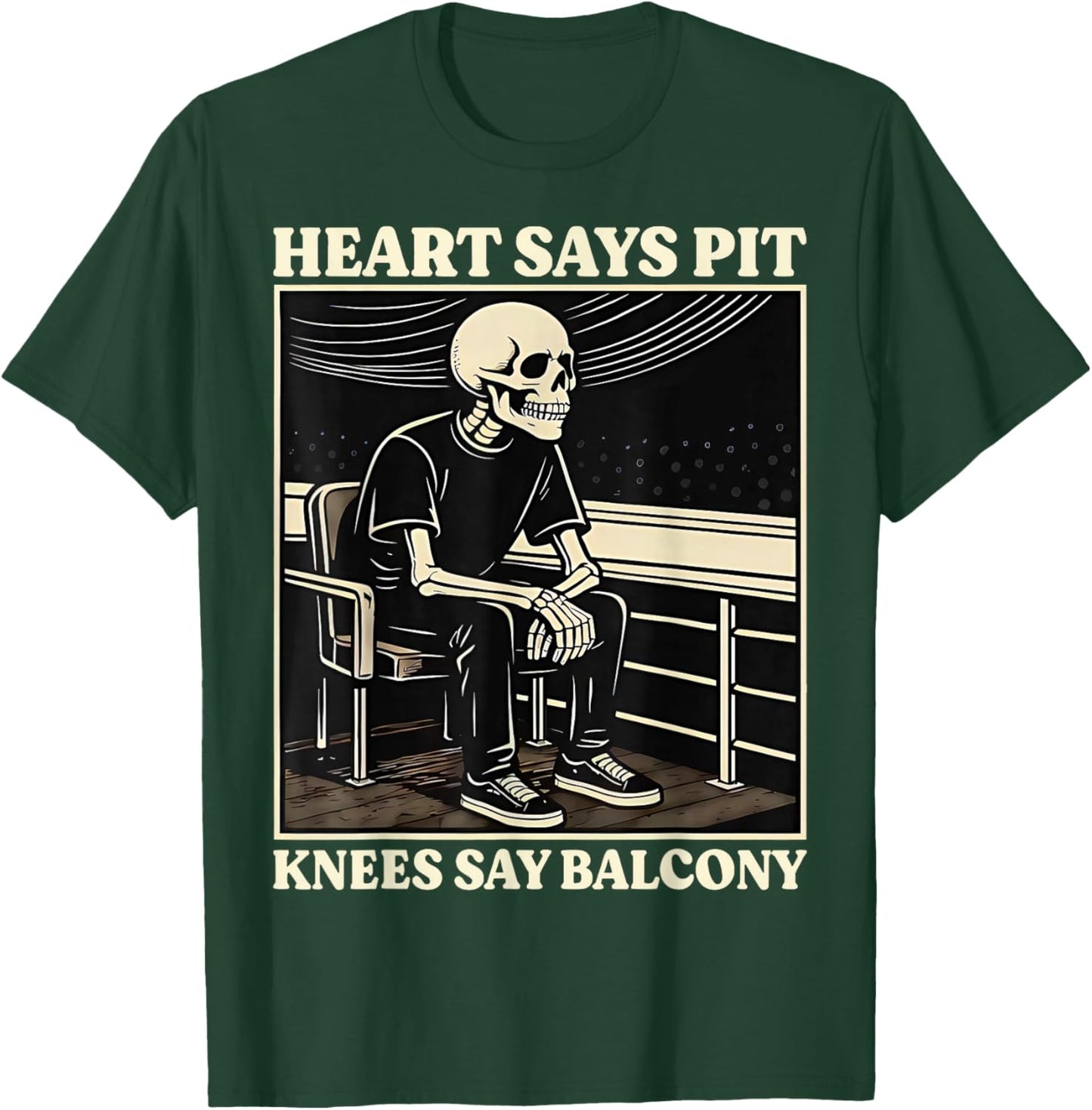 Retro Heart Says Pit Knees Say Balcony Men T-Shirt - T-Shirt | Forest