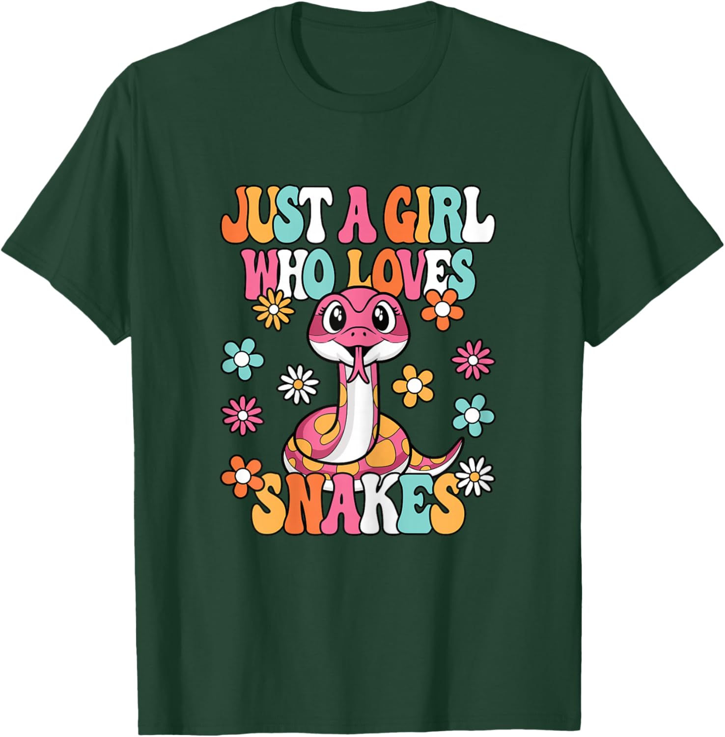 Just A Girl Who Loves Snakes Cute Snake Reptile Kids T-Shirt - T-Shirt | Forest
