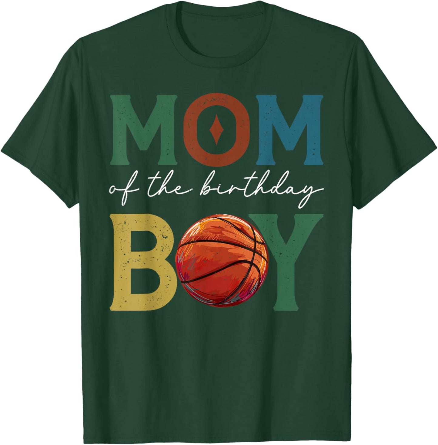 Basketball Mom of The Birthday Boy Family Matching T-Shirt - T-Shirt | Forest