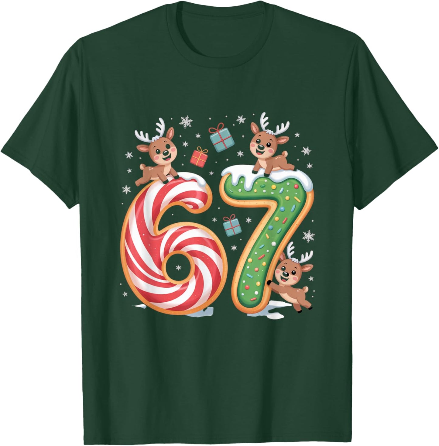 Christmas 67 Funny Xmas Six Seven Ugly Sweater 6-7 T-Shirt - T-Shirt | Forest