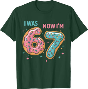 7 Year Old Birthday Funny 67 Donuts Kids I was 6 Now I'm 7 T-Shirt - T-Shirt | Forest