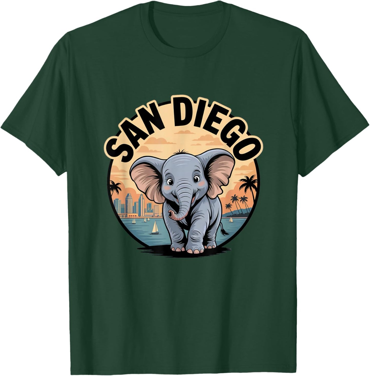 San Diego Elephant Cute Animal City Zoo Park T-Shirt - T-Shirt | Forest