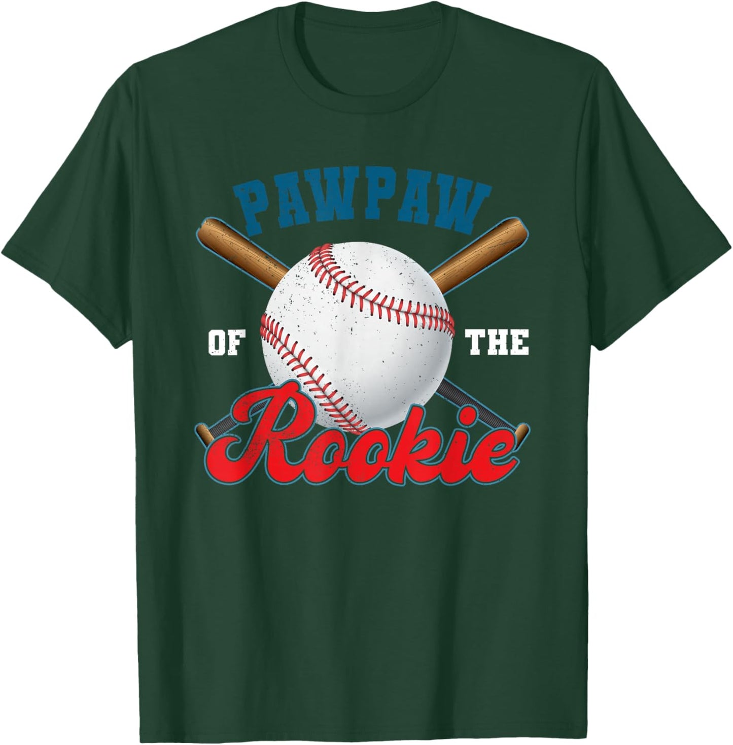 Pawpaw Rookie of Year 1st Birthday Baseball Theme Matching T-Shirt - T-Shirt | Forest