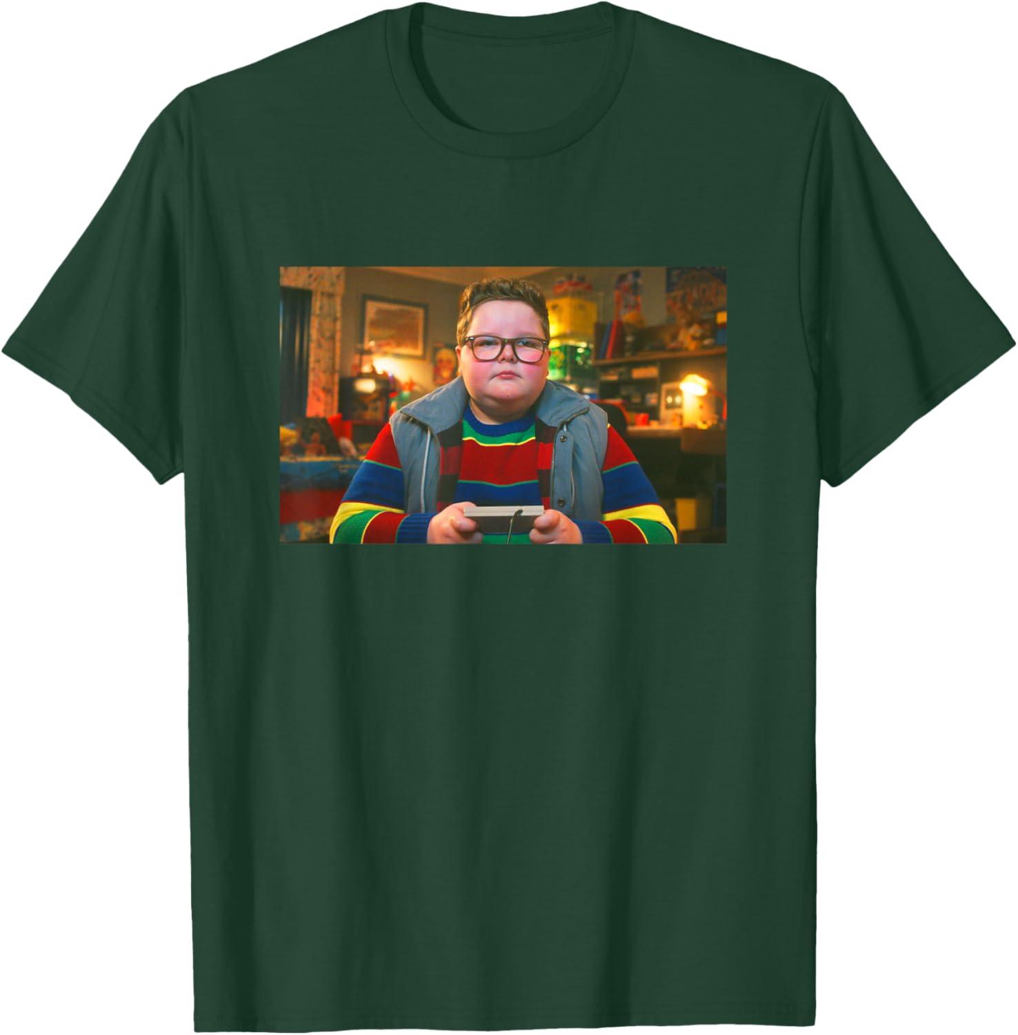 Stranger Things Derek Turnbow Playing NES Video Games T-Shirt - T-Shirt | Forest