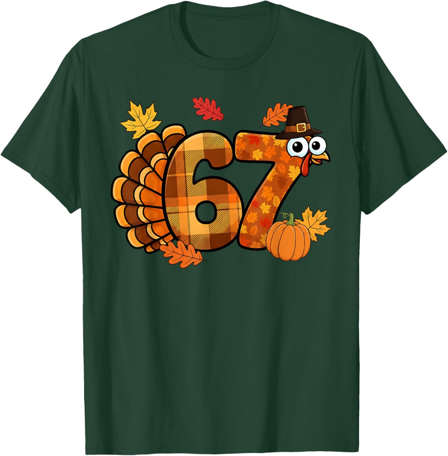 Six Seven 6 7 Meme Turkey Thanksgiving Boy Girl Kids T-Shirt - T-Shirt | Forest
