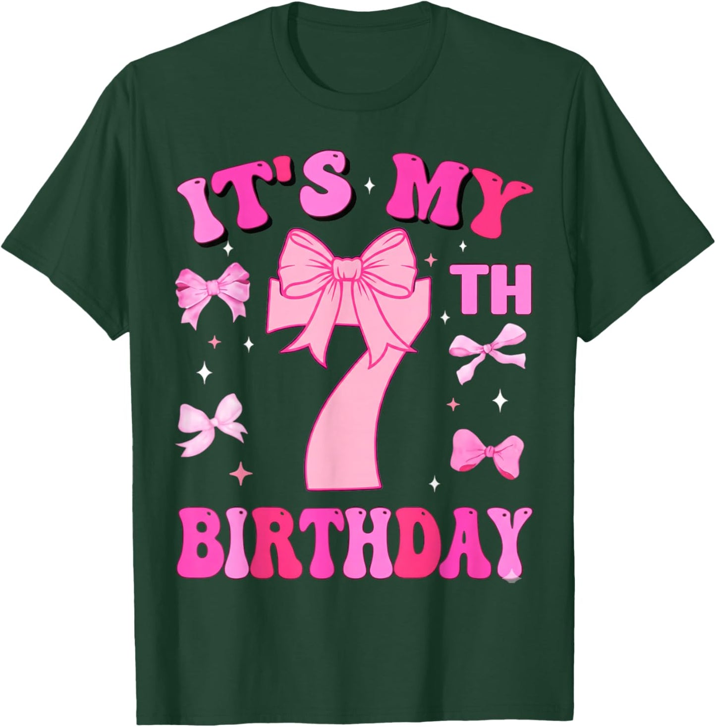 7th Birthday Girls Seven Years Old It's My 7 Bday T-Shirt - T-Shirt | Forest