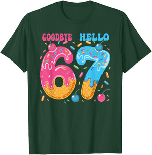 Goodbye 6 Hello 7 Funny 7th Birthday Six Seven Ice Cream T-Shirt - T-Shirt | Forest