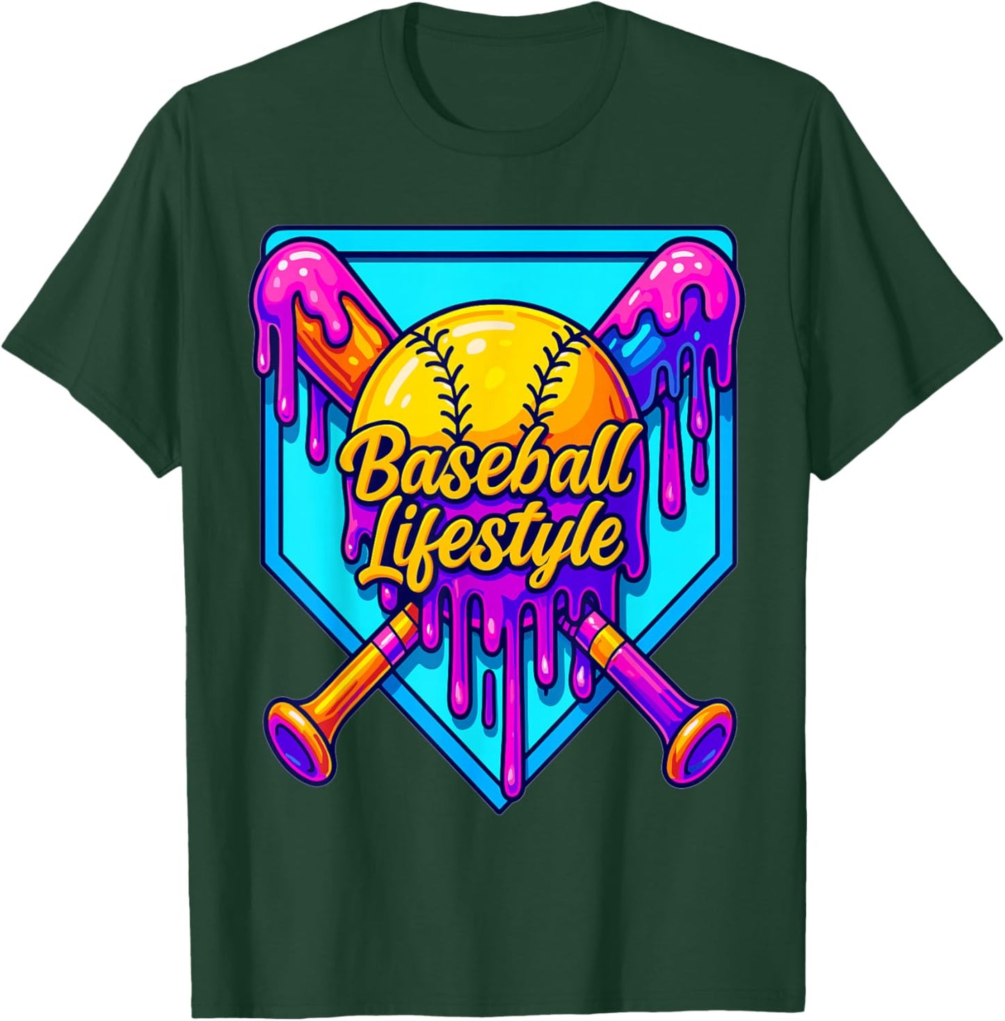 Baseball Drip Outfit Boys, Ice Cream Drip Baseball Lifestyle T-Shirt - T-Shirt | Forest