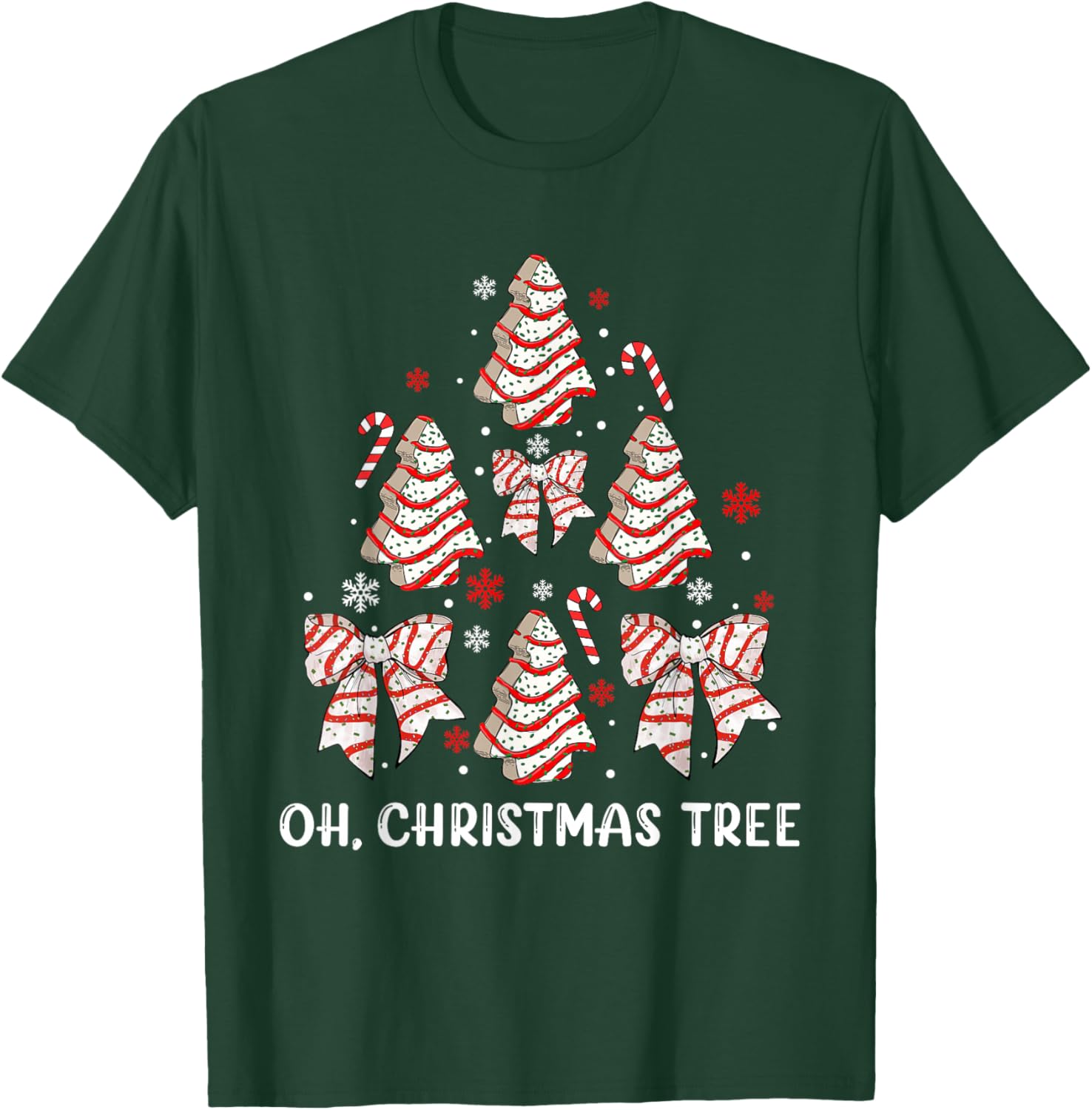 Oh Christmas Tree Cakes Debbie Becky Jen Cake Lovers Xmas T-Shirt - T-Shirt | Forest