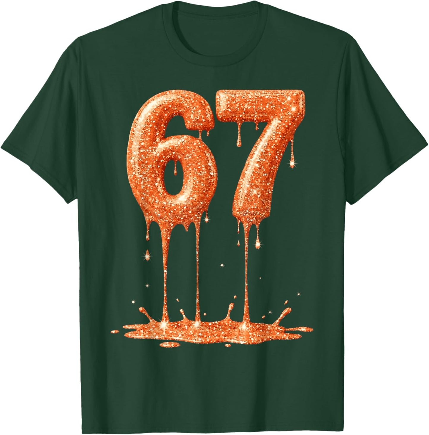 Funny Six Seven 6 7 Meme Orange Dripping 6-7 Youth 67 Drip T-Shirt - T-Shirt | Forest