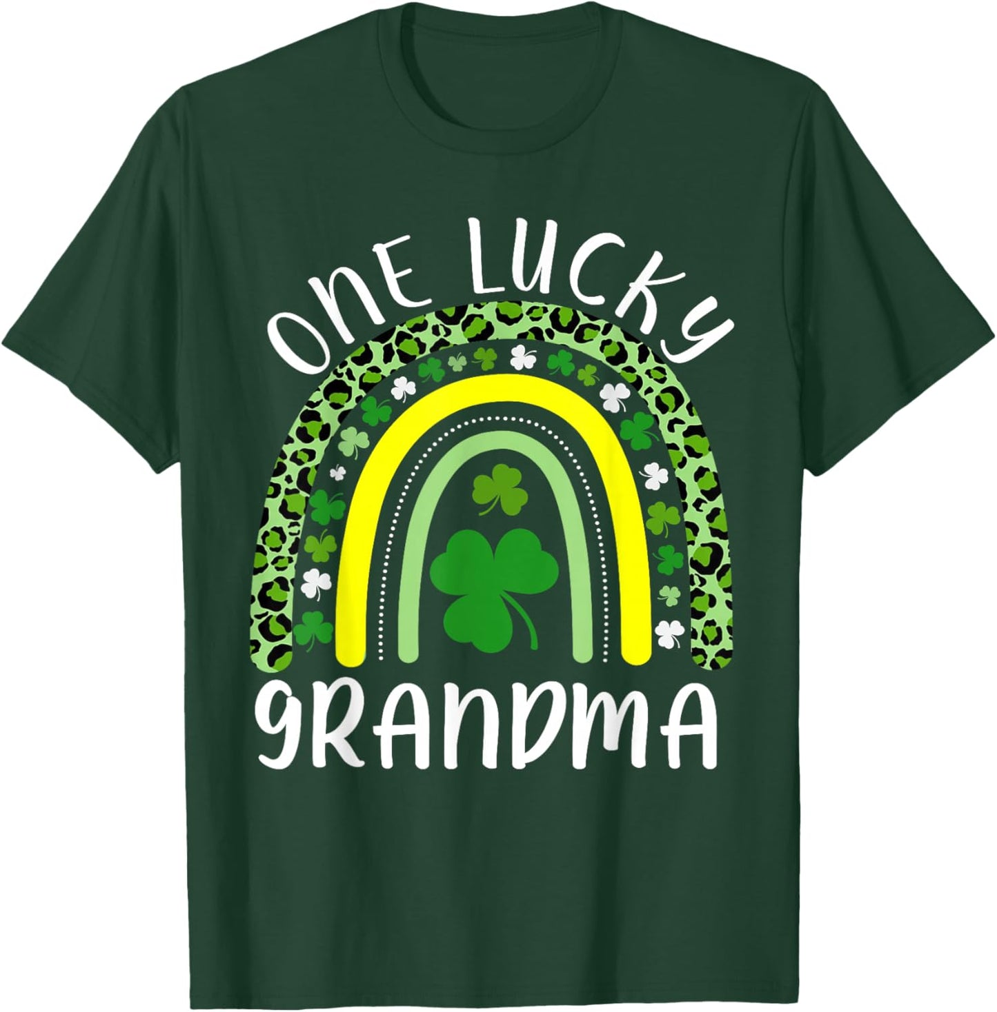 One Lucky Grandma Rainbow Grandma St Patricks Day T-Shirt - T-Shirt | Forest