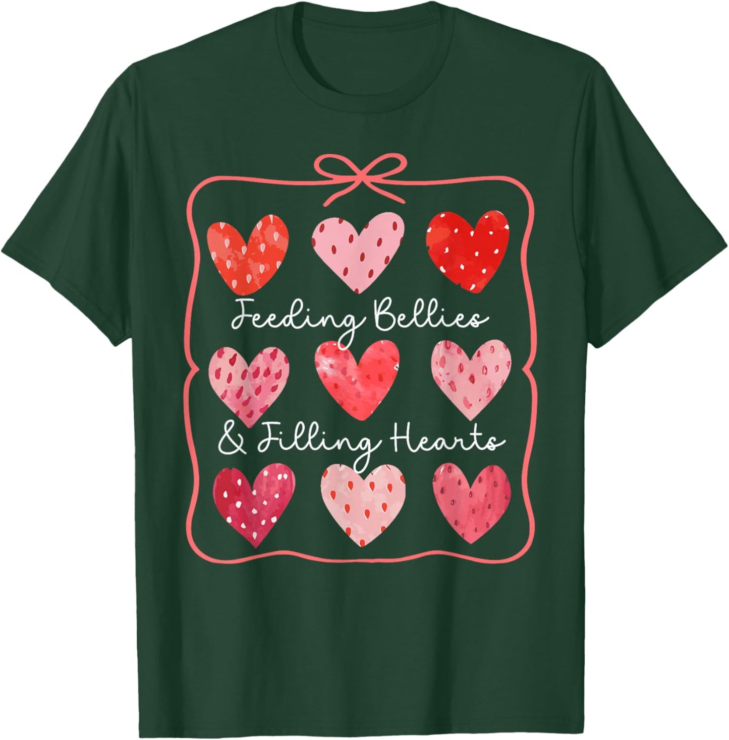 Lunch Lady Valentines Day Cafeteria Strawberry Sweethearts T-Shirt - T-Shirt | Forest