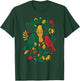 Rasta Reggae Roots Three Birds Jamaica Folk Art Floral T-Shirt - T-Shirt | Forest