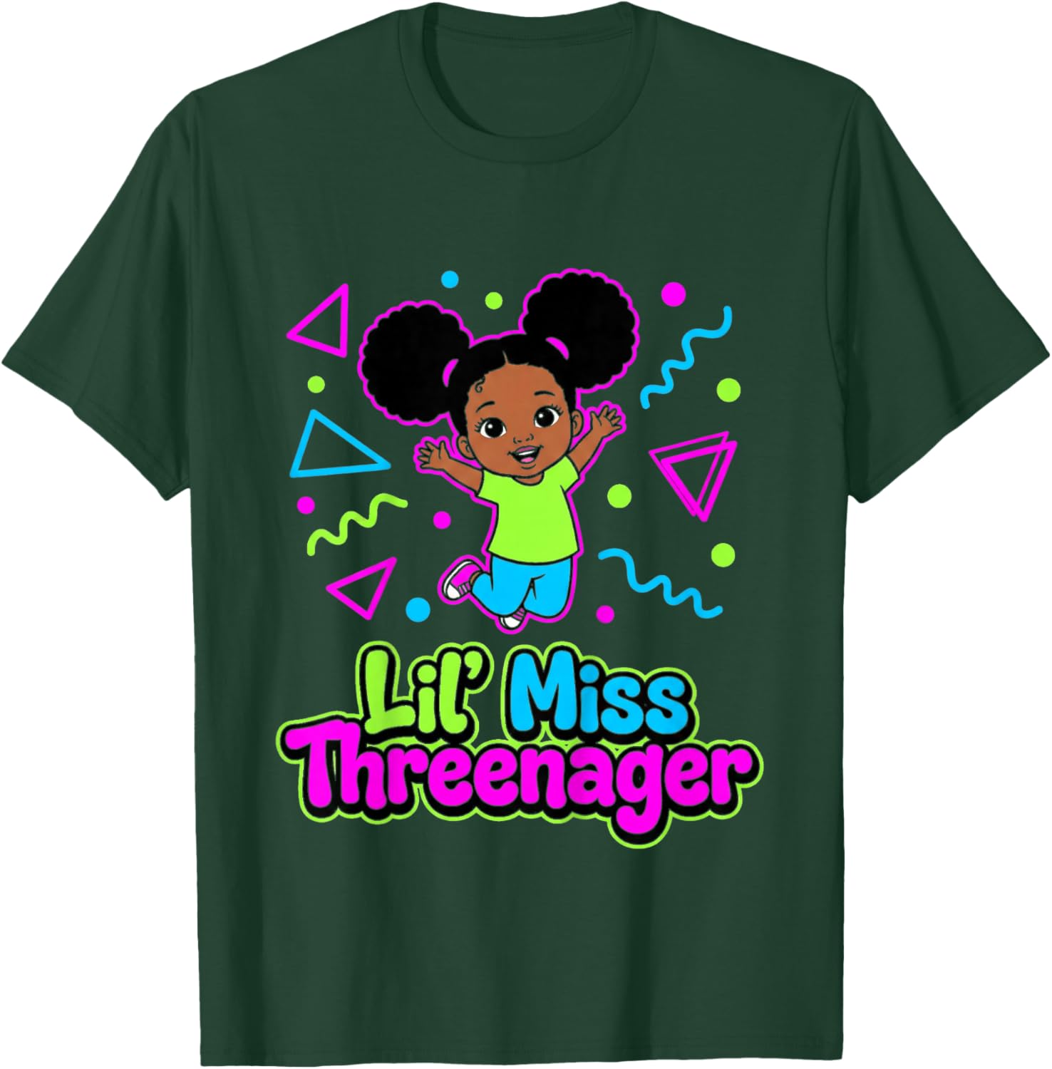 3rd Birthday Girl Sassy Toddler Lil Miss Threenager T-Shirt - T-Shirt | Forest