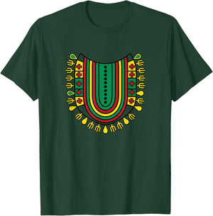 Afrocentric Dashiki Kids African Heritage Pattern Rasta Vibe T-Shirt - T-Shirt | Forest