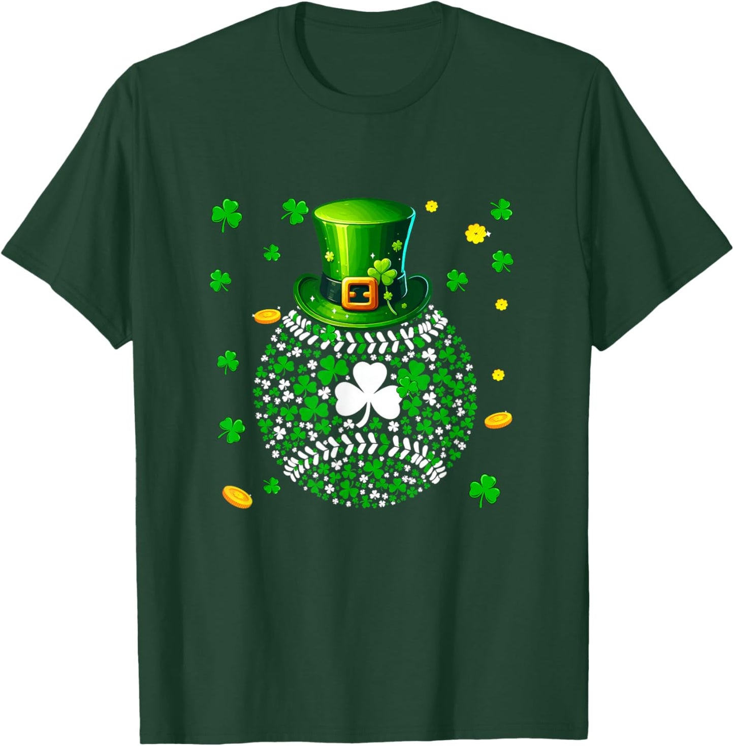 Baseball Ball St. Patrick's Day Costume Player Fan Team T-Shirt - T-Shirt | Forest