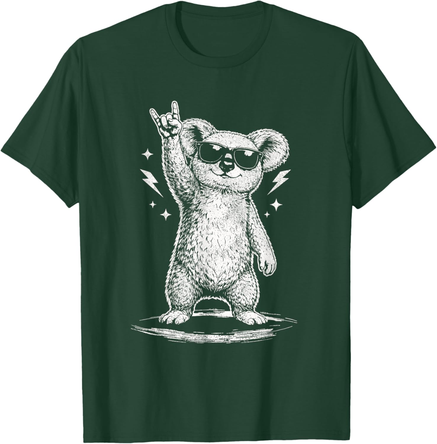 Koala with Sunglasses Rock Music T-Shirt - T-Shirt | Forest