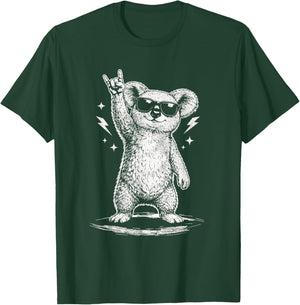 Koala with Sunglasses Rock Music T-Shirt - T-Shirt | Forest