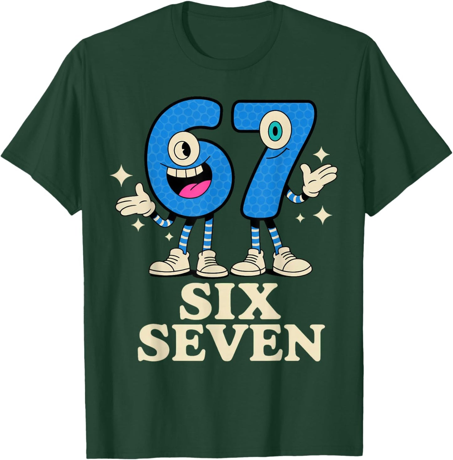 67 Six Seven 6-7 - Italian Brainrot Kids Gaming Meme T-Shirt - T-Shirt | Forest