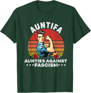 Auntifa Aunties Against Fascism Protest Medusa Feminist T-Shirt - T-Shirt | Forest