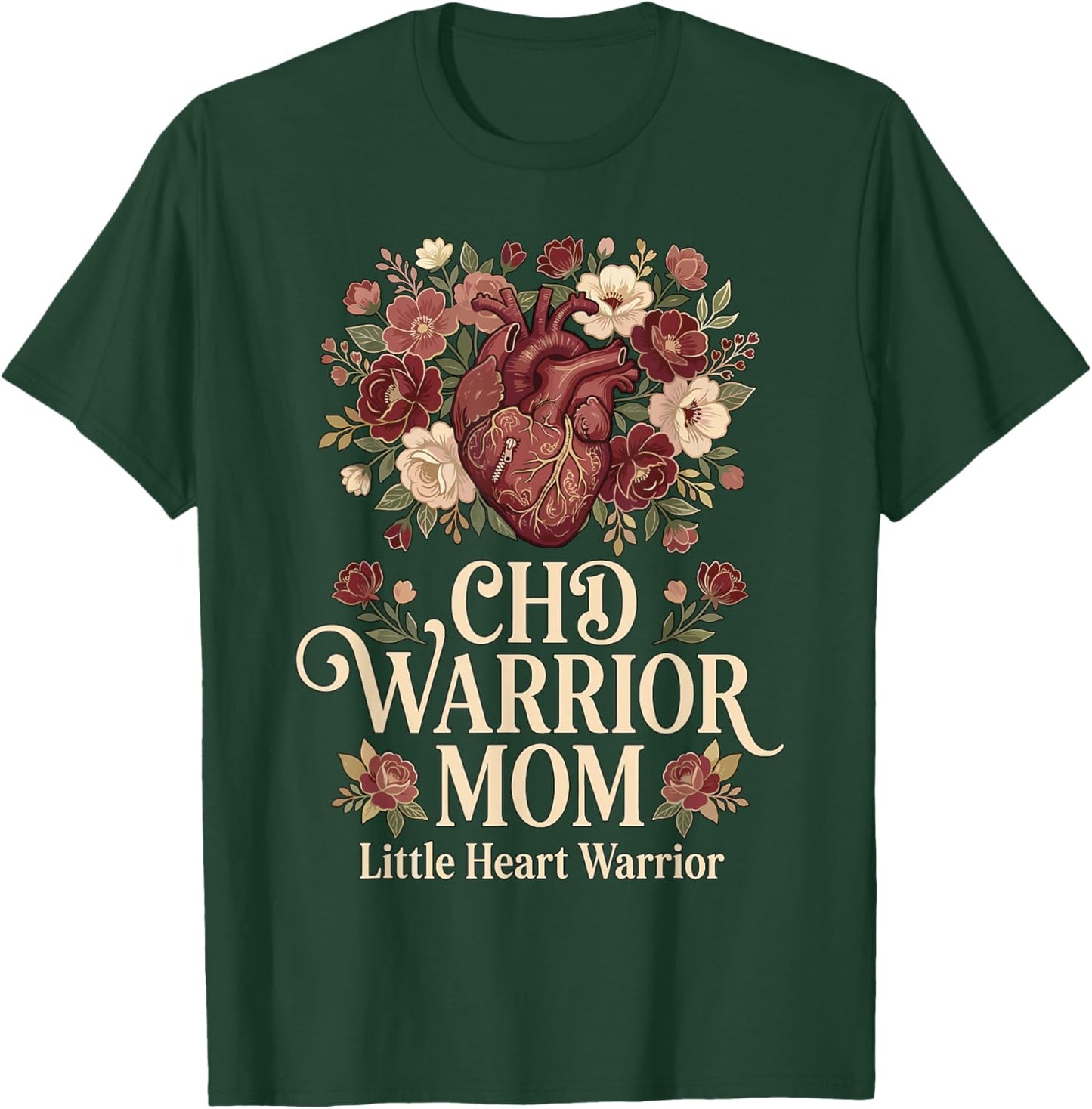 CHD Warrior Mom Congenital Heart Defect Disease Awareness T-Shirt - T-Shirt | Forest