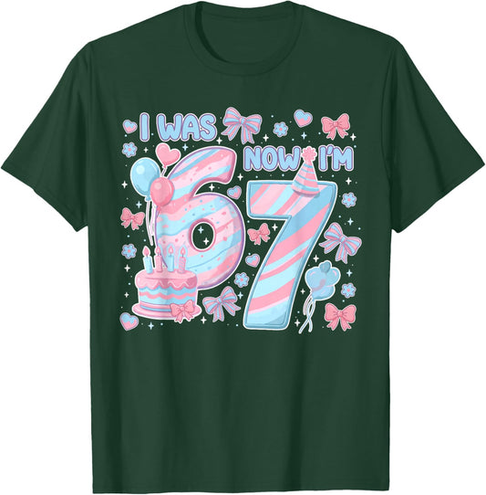 8 Year Old 8th Birthday Funny Six Seven 67 Meme Toddler Girl T-Shirt - T-Shirt | Forest
