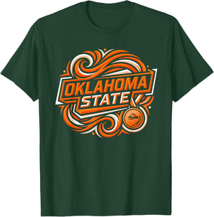 Oklahoma State with USA Design Apparel T-Shirt - T-Shirt | Forest