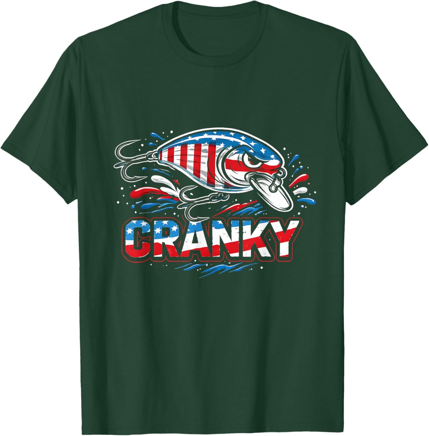 Cranky USA crankbait Fishing Father Day T-Shirt - T-Shirt | Forest