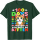 Cute Cat 100 Days of School Girls Kids 100th Day of School T-Shirt - T-Shirt | Forest