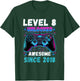 Level 8 Unlocked Awesome Since 2018 Eight 8th Birthday Boys T-Shirt - T-Shirt | Forest