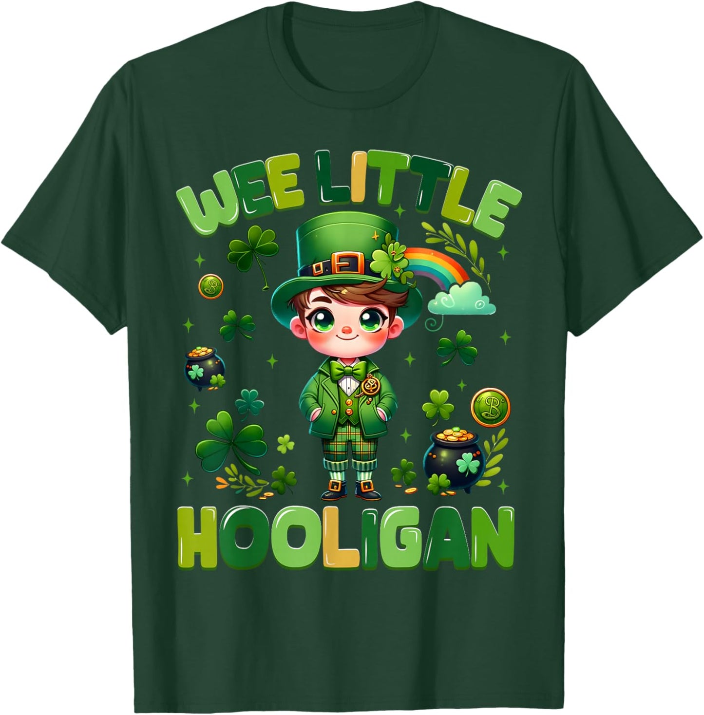 We Little Hooligan Irish Shamrock St Patricks Men Boy Kid T-Shirt - T-Shirt | Forest